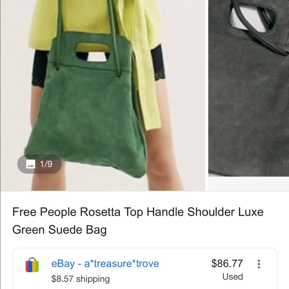Free People Green Suede Rosetta Bag